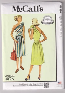 8380 McCALLS Vintage 40er Jahre - KLEID mit One Shoulder Tie - Gr. 16/18/20/22/24 - Bild 1 von 2