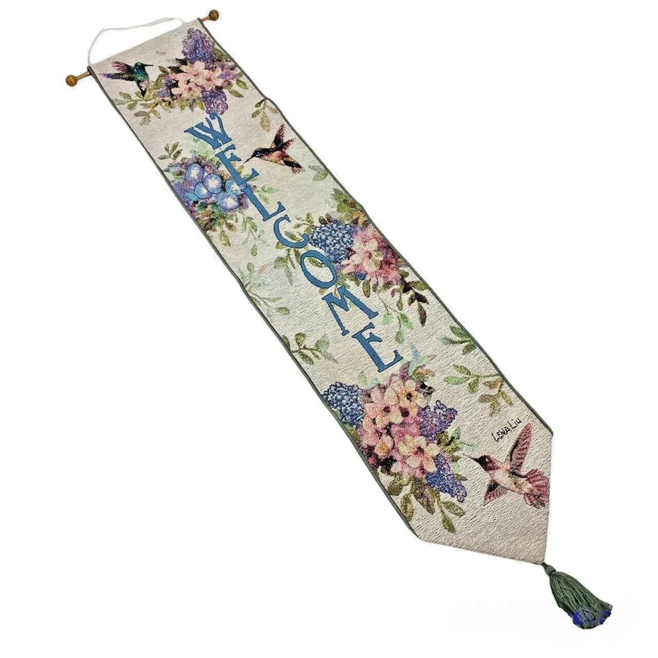 Whisper Wings Colibrí Bienvenida Lilas Tapiz Colgante de Pared Bellpull Foto 1 de 1