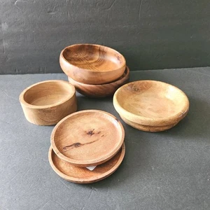 Lote de 6 posavasos de madera decoración boho de madera H&M Woodard Charles Heinold - Imagen 1 de 11