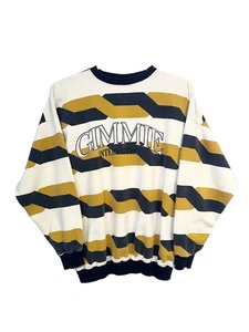 Vintage 90s Gimmie International Crewneck Sweatshirt Striped Geometric USA - Picture 1 of 17