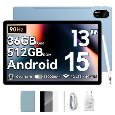 Blackview Mega 8 4G Android Tablet 13 Zoll 36GB+512GB 11000mAh NETFLIX Gemini AI - Bild 1 von 4