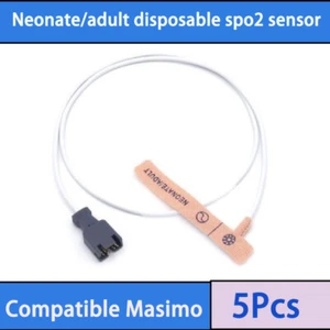 Sensor adhesivo desechable SpO2 neonato/adulto de 9 pines 5 piezas para Masimo M-LNCS Oximax - Imagen 1 de 11