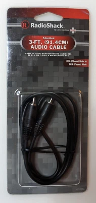 Audio Cable 3-Ft  RCA Male -to - RCA Male *Radio Shack 42-2366* - Image 1 of 3