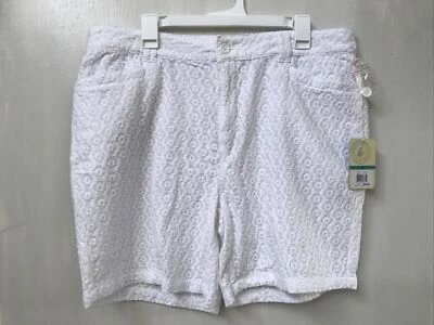 Pantalones cortos para mujer Caribbean Joe blancos bordados talla 16 nuevos con etiquetas Foto 1 de 3