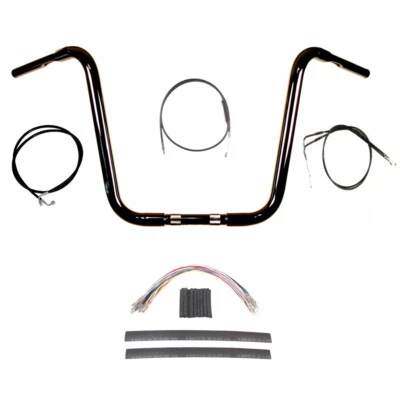 1 1/4" BBlack 16" Ape Hanger Handlebar Kit 2011-2015 Harley Softail No ABS - Image 1 of 2