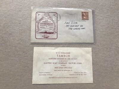 US 1939 WWII Naval Cover +US Submarine +USS Tambor Cachet  +Card +12/20/39 - Image 1 of 2