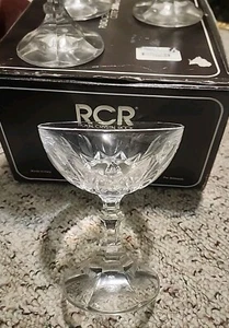 Vintage RCR Royal Crystal Rock Ambassador Coupe Champagne Glass Set Of 6 In Box - Picture 1 of 7
