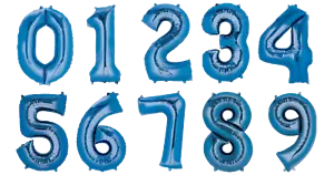 Globos grandes de 34" con número de lámina azul - 0 a 9 - decoraciones de suministros de fiesta - Imagen 1 de 11