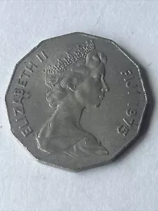 VINTAGE 1975 - FIDSCHI (ZIRKULIERT) - 0,50 CENT MÜNZE (24) - Bild 1 von 2