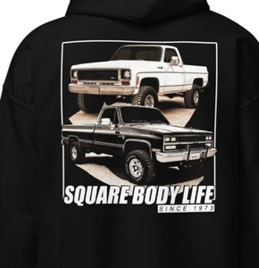Squarebody Hoodie, Square Body Life Trucks Sweatshirt Hooded Pullover - Picture 1 of 8