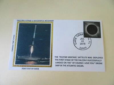 Falcon 9 Space Cachet Cover Successful Space Recovery On Drone Ship -Colorano - Image 1 of 3
