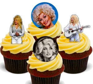 Dolly Parton Pack of 12 Edible Cup Cake Toppers, Fairy Bun Decorations - Picture 1 of 6