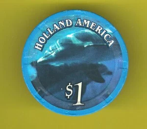 MS ZUIDERDAM HOLLAND AMERICA DOLLAR POKER CHIP ! whales cruise gaming - Picture 1 of 2