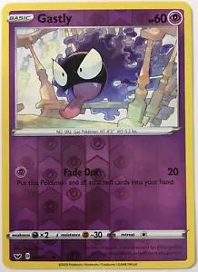 ESPADA Y ESCUDO POKEMON GASTLY 083/202 ESPADA Y ESCUDO COMÚN HOLO CASI COMO NUEVO - Imagen 1 de 2