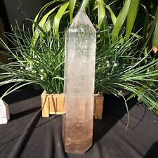 5.72LB TOP Natural clear quartz carved obelisk crystal wand point healing
