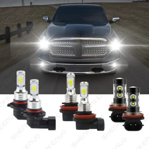 For Dodge RAM 1500 2019 2020 LED Headlight + Fog Light Lamp Bulbs Combo 6000K 6X - Imagen 1 de 10