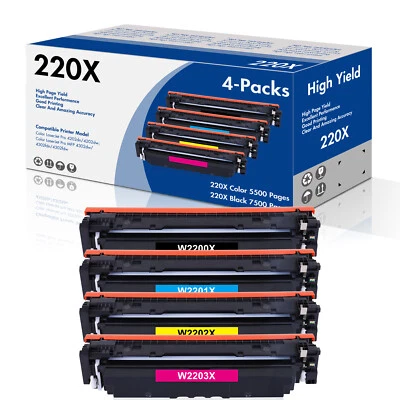 VICTONER Kompatible Toner für HP 220A/220X Color Laserjet Pro MFP 4301fdw 4302dw MIT CHIP