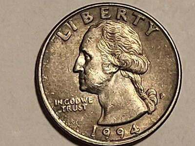  1994 P Washington 25C DDO  Date,*RARE Large L in Liberty and Off center obverse - Image 1 of 4