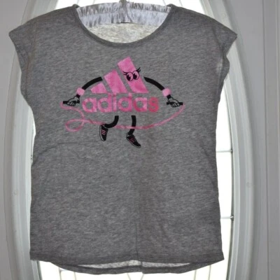 Camiseta gris manga corta ADIDAS para niñas talla 6 Foto 1 de 3