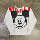 Mickey Mouse Sweatshirt Y2k Graphic Disney Jumper, Grey, Womens Small