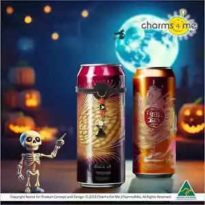 Personalised Halloween Drink ID (Silver): Black Silicon Band, Black Angel Charm - Foto 1 di 7