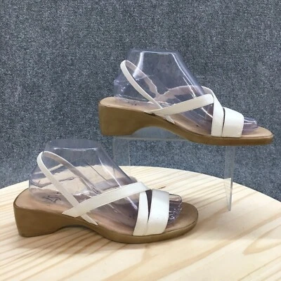 Sandalias Lifestride para mujer 8,5 M con tiras blancas informales cómodas tacón de cuña parte superior baja Foto 1 de 4