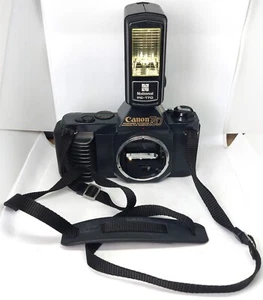 Canon T50 35 mm pellicola reflex foto fotocamera cinghia custodia e flash - attacco FD - Foto 1 di 6