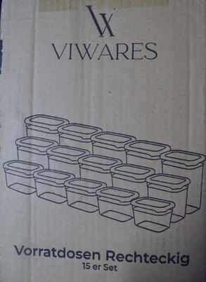 Viwares luftdichte Vorratsdosen mit Deckel 15er Vorratsbehälter Set - Bild 1 von 2