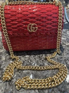 RRP $3100 - Gucci GG Marmont Cestino Wicker Chain Shoulder Bag - Picture 1 of 17