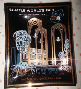 1962 Seattle World's Fair Glass Tray Ashtray Dish Science Pavilion 3.5” X 4.5” - Picture 1 of 3