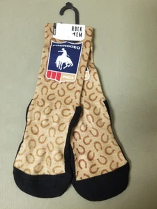 New Pro Rodeo PRCA Youth Horseshoe Print Crew Socks. - Picture 1 of 5
