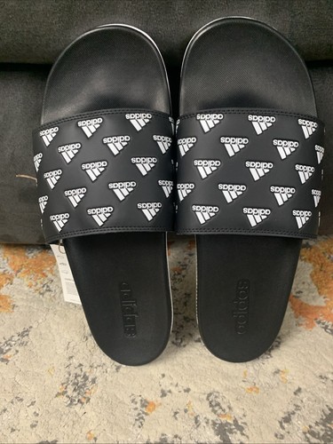 Sandali da uomo Adidas Adilette Comfort grafici slide nuovi con etichetta taglia 11