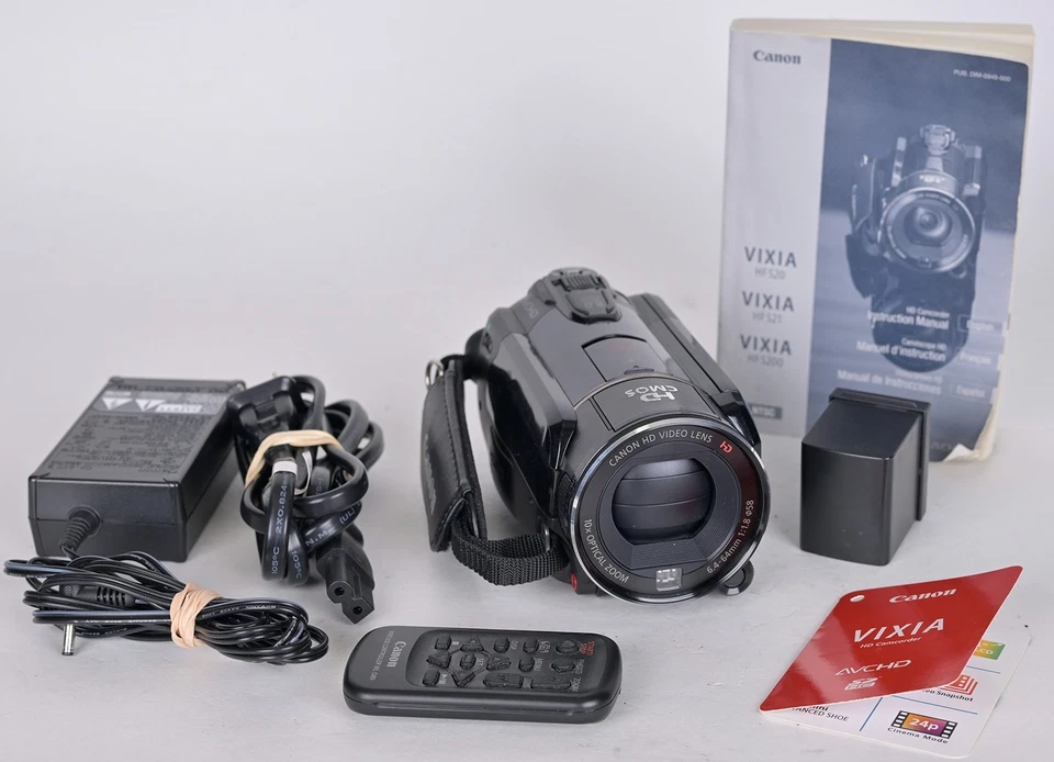 Tested Working Canon Vixia S20 HD Compact Video Camera Camcorder with Remote - Image 1 of 4