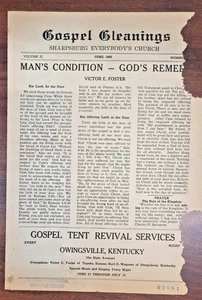 Gospel Gleanings - Jun 1945 - Sharpsburg Kentucky Pentecostal Everybody's Church - Picture 1 of 5