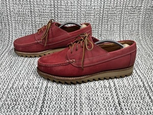 Zapato de barco YUKETEN Ranger, HOMBRE Uk_10, US_11, Nubuck, VIBRAM acanalado, ribeteado, rojo - Imagen 1 de 11