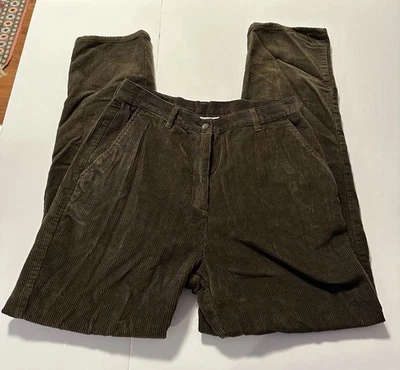 Pantalones de pana Woolrich de colección años 80 para mujer 8 marrones planos rectos bolsillos profundos UC Foto 1 de 4