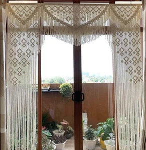 Macramé Anudado a Mano Telón de Fondo Extra Grande, Decoración de Boda Tapiz Arte - Imagen 1 de 5