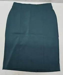 NWT Van Heusen Stretch Extensible Skirt Womens Size 2 (28x22) Green Zip Back - Picture 1 of 8