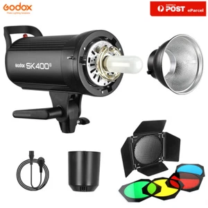Godox SK400II Studio Strobe Flash Head Bowens with Reflector + BD-04 Barndoor - Picture 1 of 9