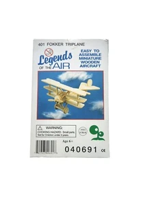 Legends Of The Air, #401 FOKKER TRIPLANE, Miniature Wooden Model Aircraft Kit - Picture 1 of 4
