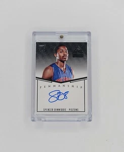 💥Matching Jersey #8/99💥 2014-15 Paramount Penmanship Spencer Dinwiddie RC Auto - Picture 1 of 3