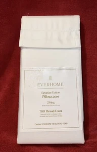 Everhome Egyptian Cotton Hemstitch King Pillowcases 700 TC Bright White - Picture 1 of 5