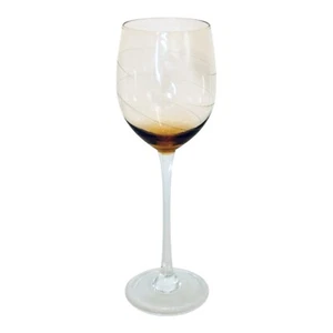 Lenox TUSCANY SEASONS Etched Spiral Lines 9 3/8" Amber Water Goblet NEW - Picture 1 of 4