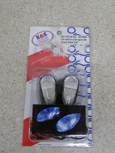 K&S MINI LED FLUSH MOUNT MARKER LIGHTS BLACK/BLUE 25-9530 PAIR - Picture 1 of 2