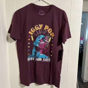CAMISETA LEE BRAND IGGY POP LUST FOR LIFE ADULTO M GRANATE NUEVA CON ETIQUETAS - Imagen 1 de 5