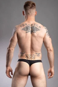 HOM Men's FREDDY G-String / Thongs Cotton Stretch (S) Black Sexy Gay Fetish Kink - Picture 1 of 20