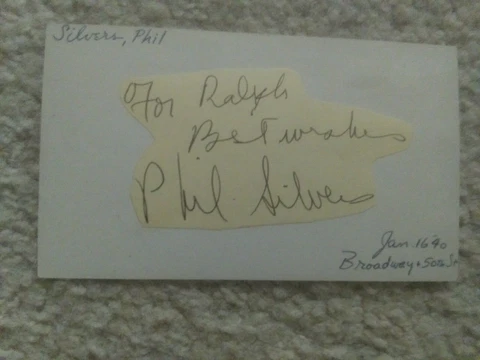 SGT BILKO PHIL SILVERS CUT SIGNATURE DATED JANUARY 16, 1940 Cover