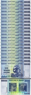Zimbabwe 1000000- 1,000,000- 1 Million $ 2008, UNC, 20 Pcs LOT, Consecutive,P-77 - Image 1 of 4