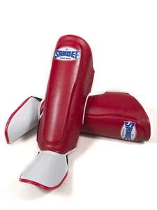 Sandee Authentic Kids Shin Instep Guards Red Muay Thai Pads Sparring Childrens - Picture 1 of 4