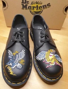 Doc Dr. Martens 1461 Souvenir Shoes Black Leather WOMENS 5 - Picture 1 of 6
